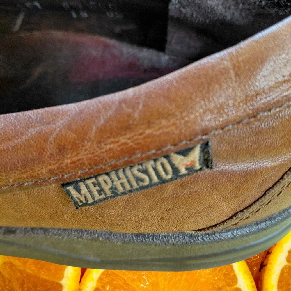 Mephisto Air Jet Leather Brown Slip On Loafers Comfort Walking Shoes Mens‎ US 10